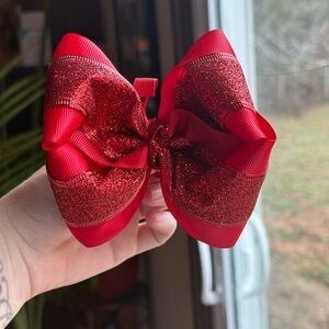 Red Glitter Bow for Kids